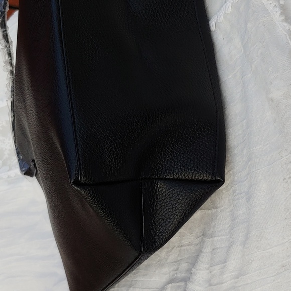 Victoria's Secret Black and Silver Synthetic Leather Tote - Picture 7 of 12